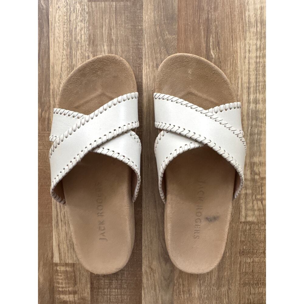 Women's Jack Rogers Lexi Criss Cross Platform Suede Sandals size 7 Boho Preppy - Picture 2 of 7